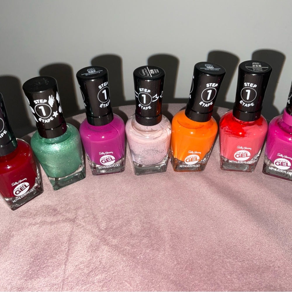 Sally Hansen Miracle Gel Nail Polish green purple pink orange glitter